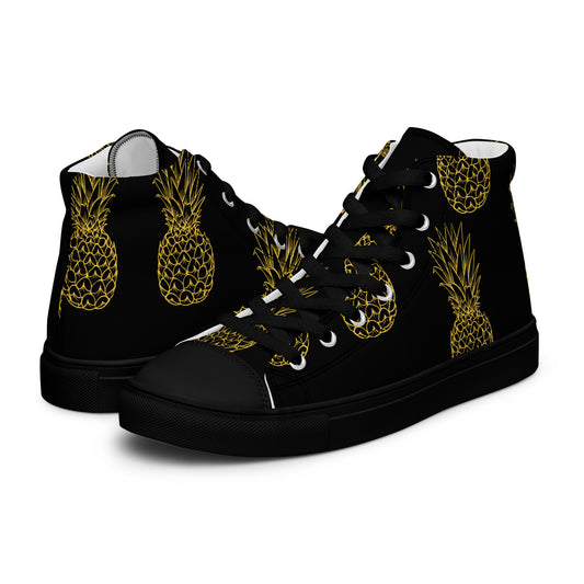 Pineapple Bliss Men’s High Top Canvas Shoes