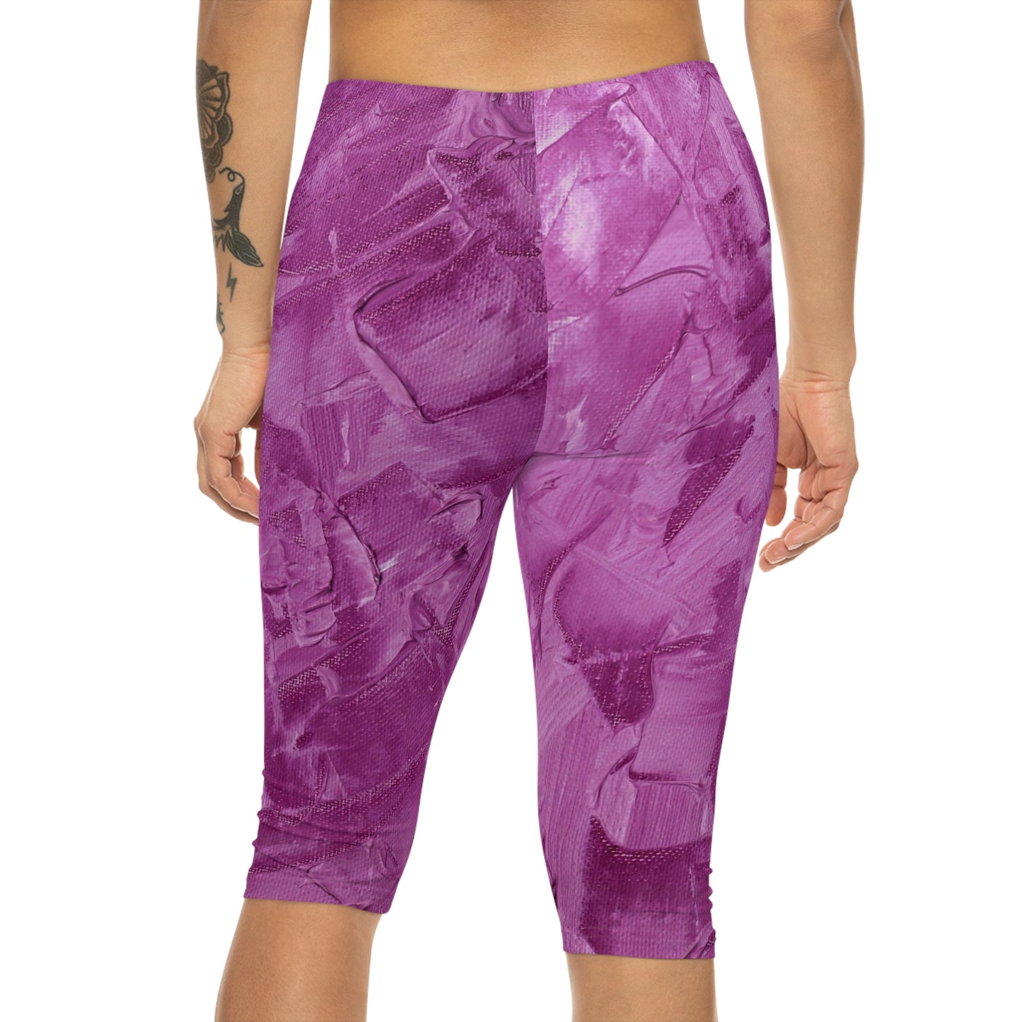 Ebonized Mulberry Women’s Capri Leggings - FLAKOUT