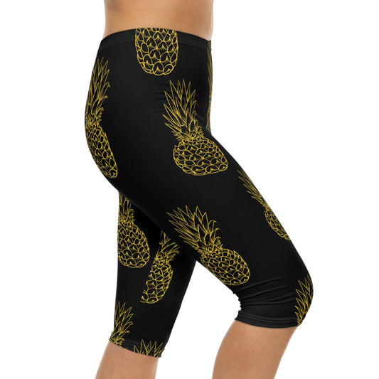 Pineapple Bliss Women’s Capri Leggings - FLAKOUT