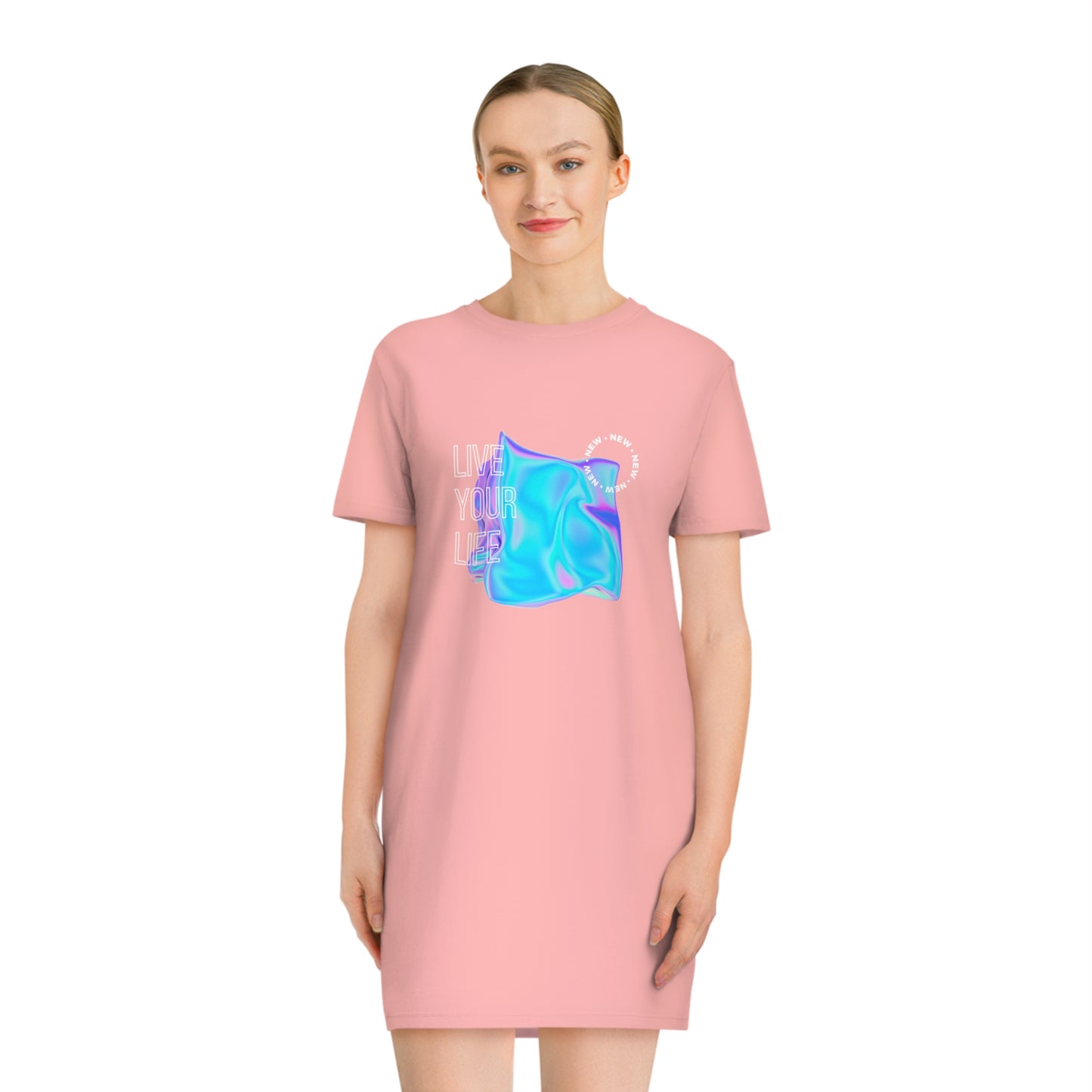 Vivid Existence Live Your Life Women's T-shirt Dress - FLAKOUT