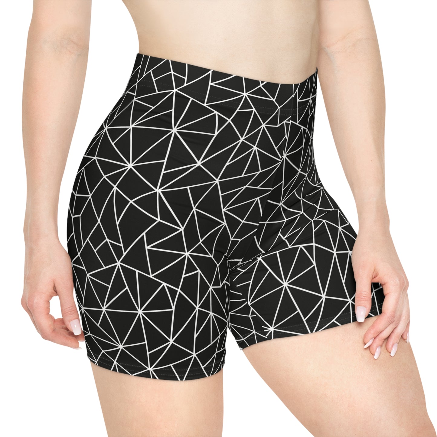 Angular Allure Black Women's Biker Shorts - FLAKOUT