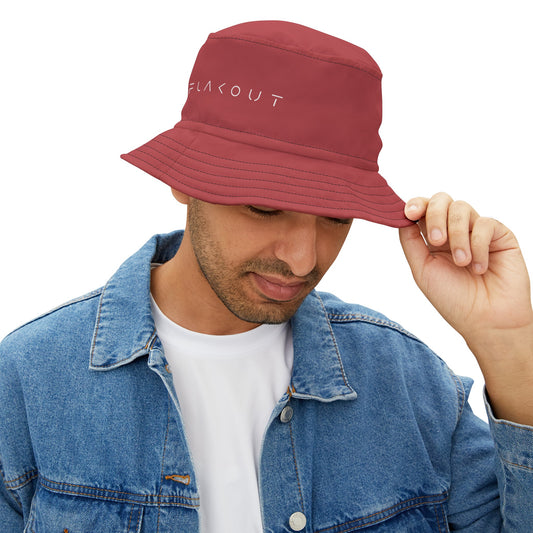 Brick Red Plain Bucket Hat