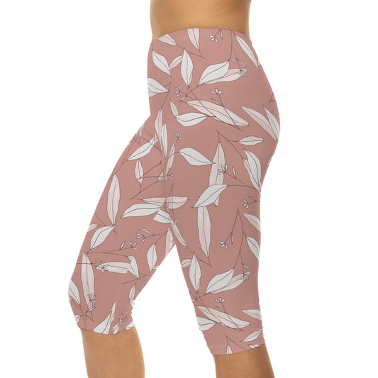 Feathered Finesse Women’s Capri Leggings - FLAKOUT