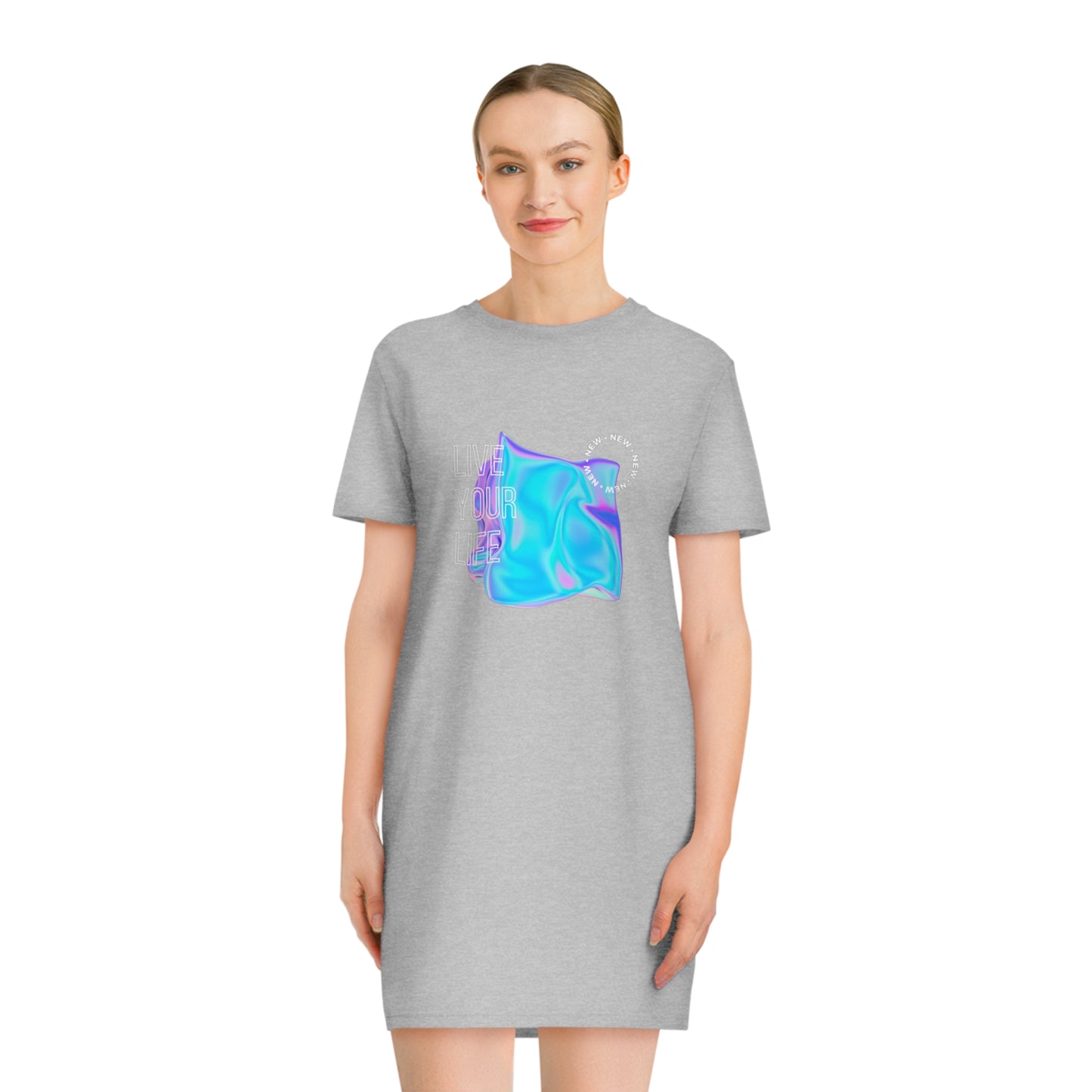 Vivid Existence Live Your Life Women's T-shirt Dress - FLAKOUT