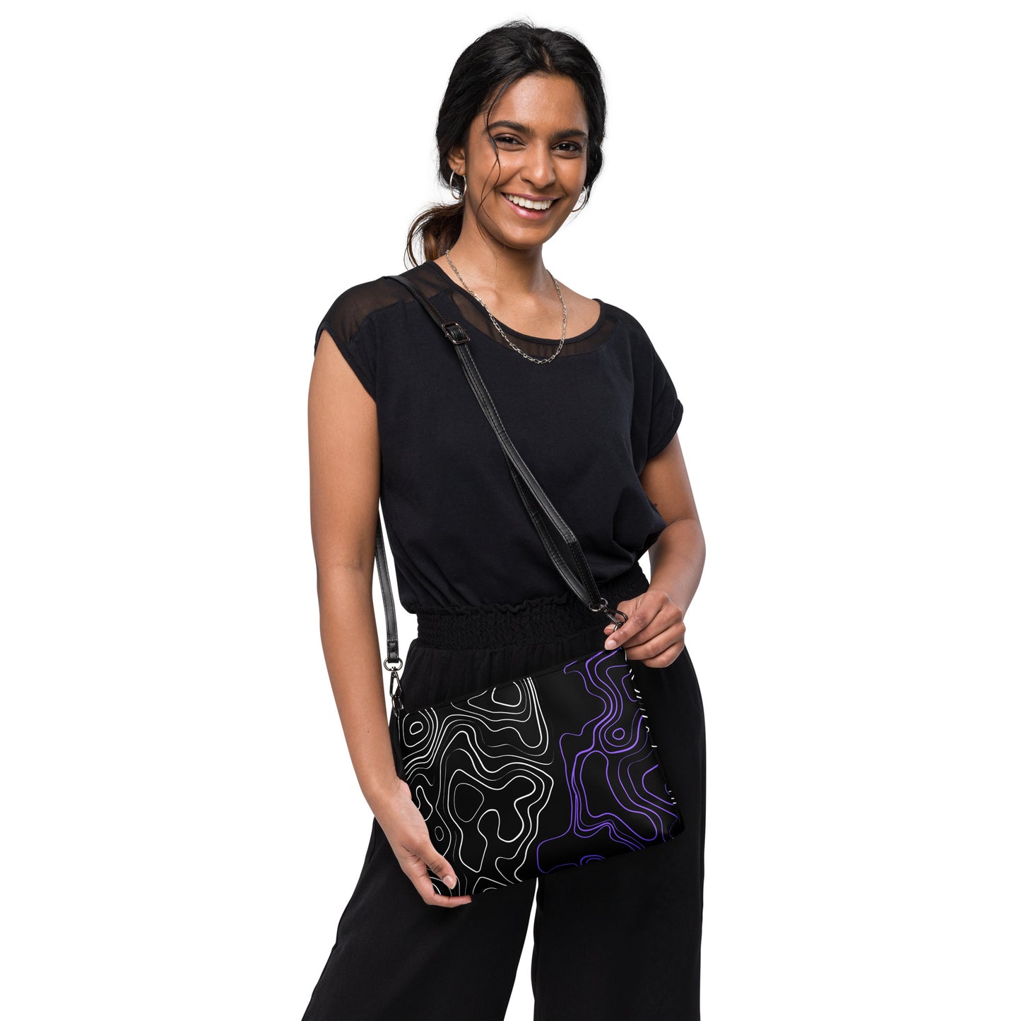 Liquefied Waves Leather Crossbody Bag - FLAKOUT