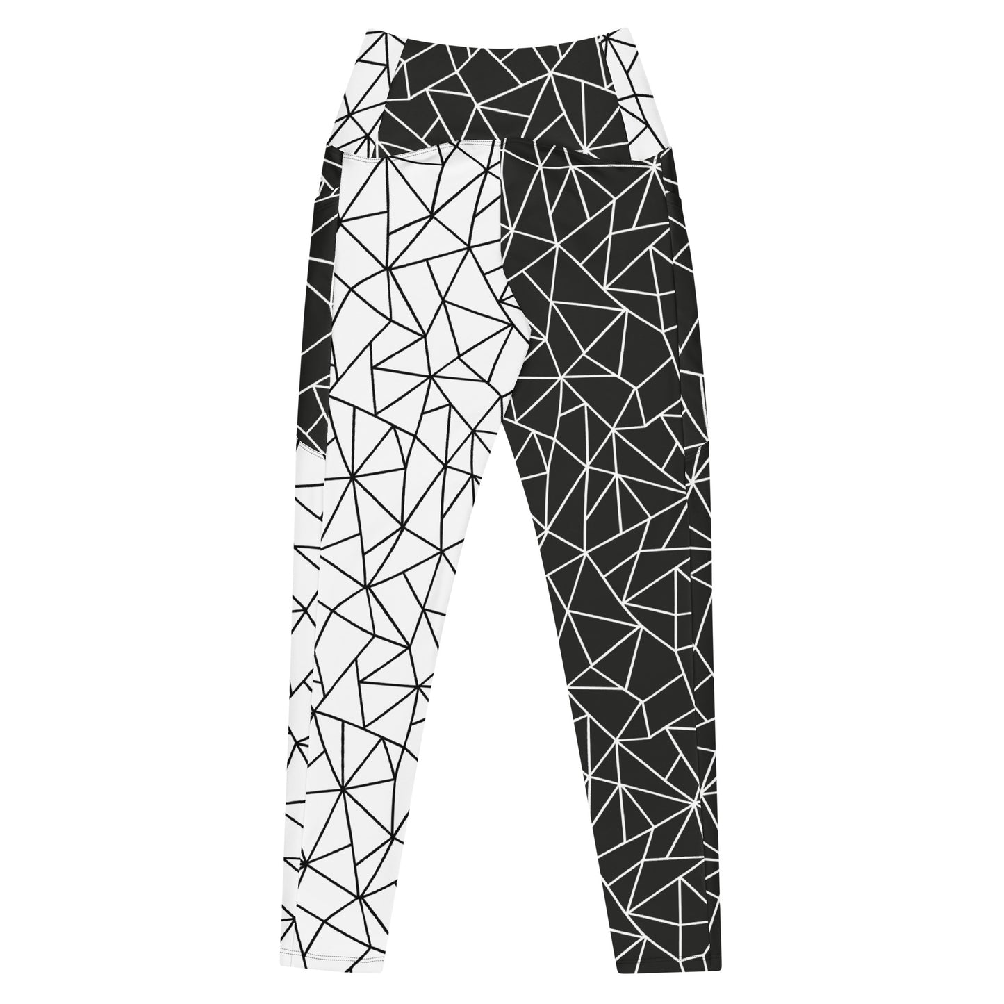 Angular Allure Women's Double Color Leggings With Pockets