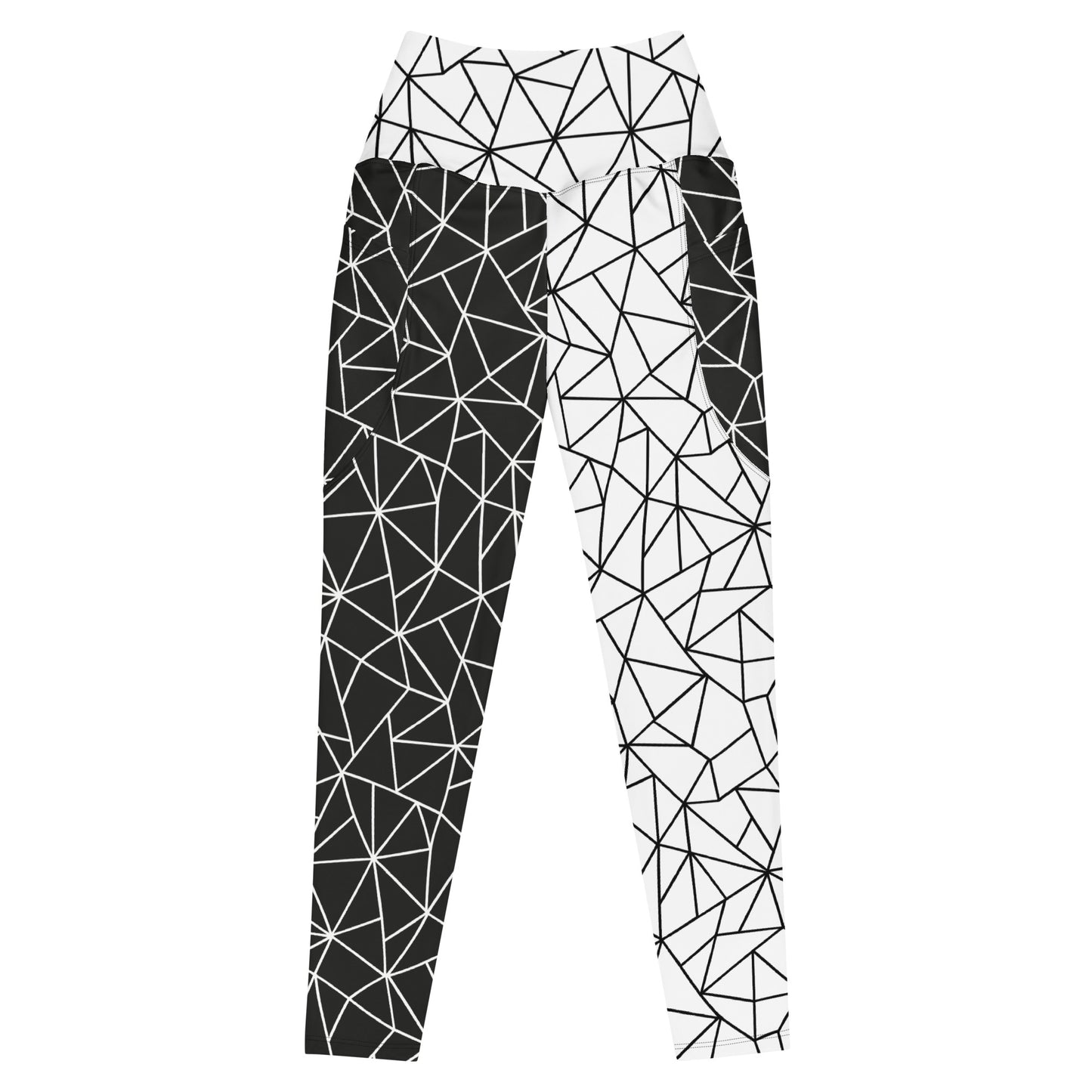 Angular Allure Women's Double Color Leggings With Pockets