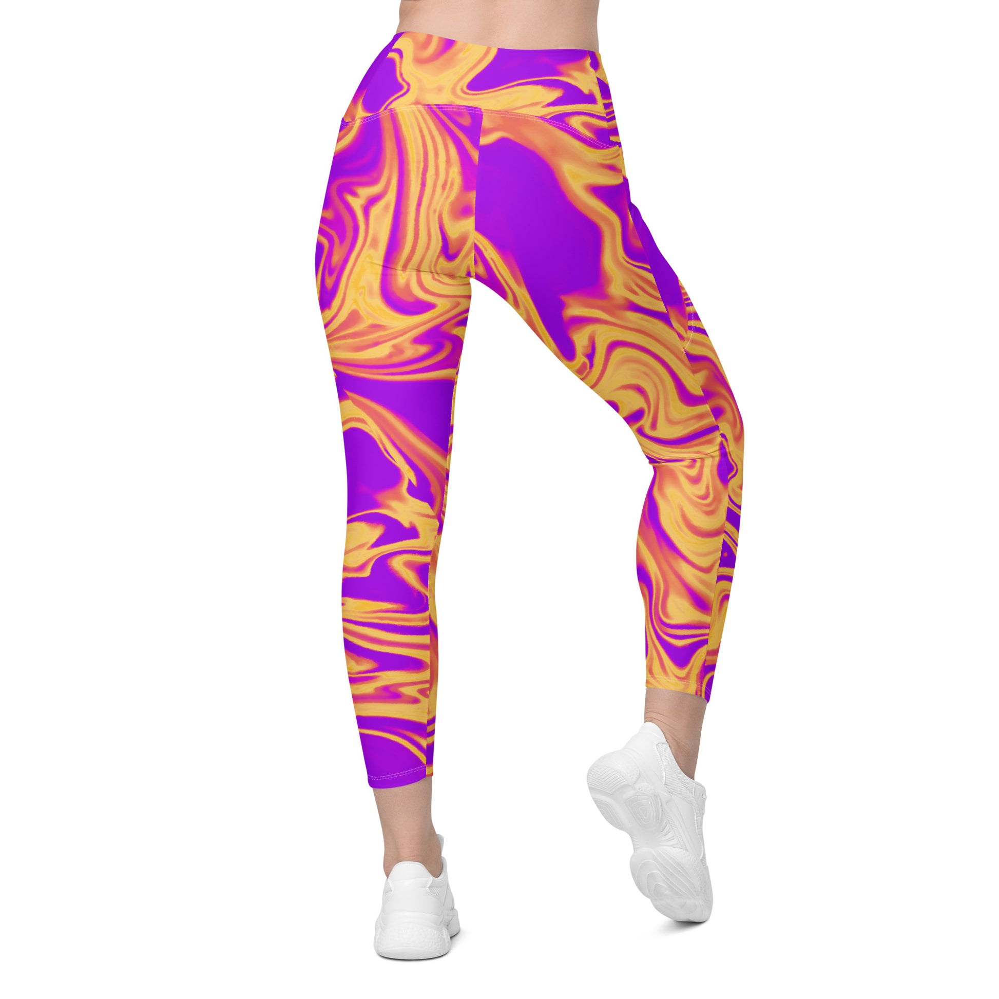 Cosmic Flow Women's Recycled Crossover Leggings With Pockets - FLAKOUT