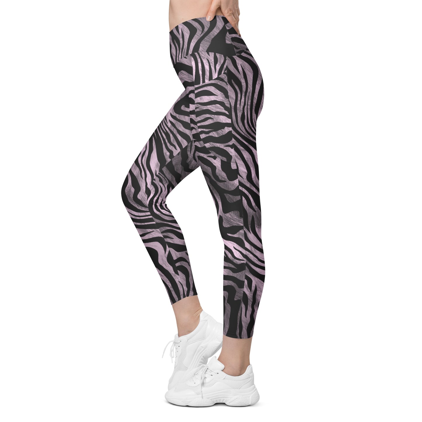 Zebralis Women's Recycled Crossover Leggings With Pockets - FLAKOUT