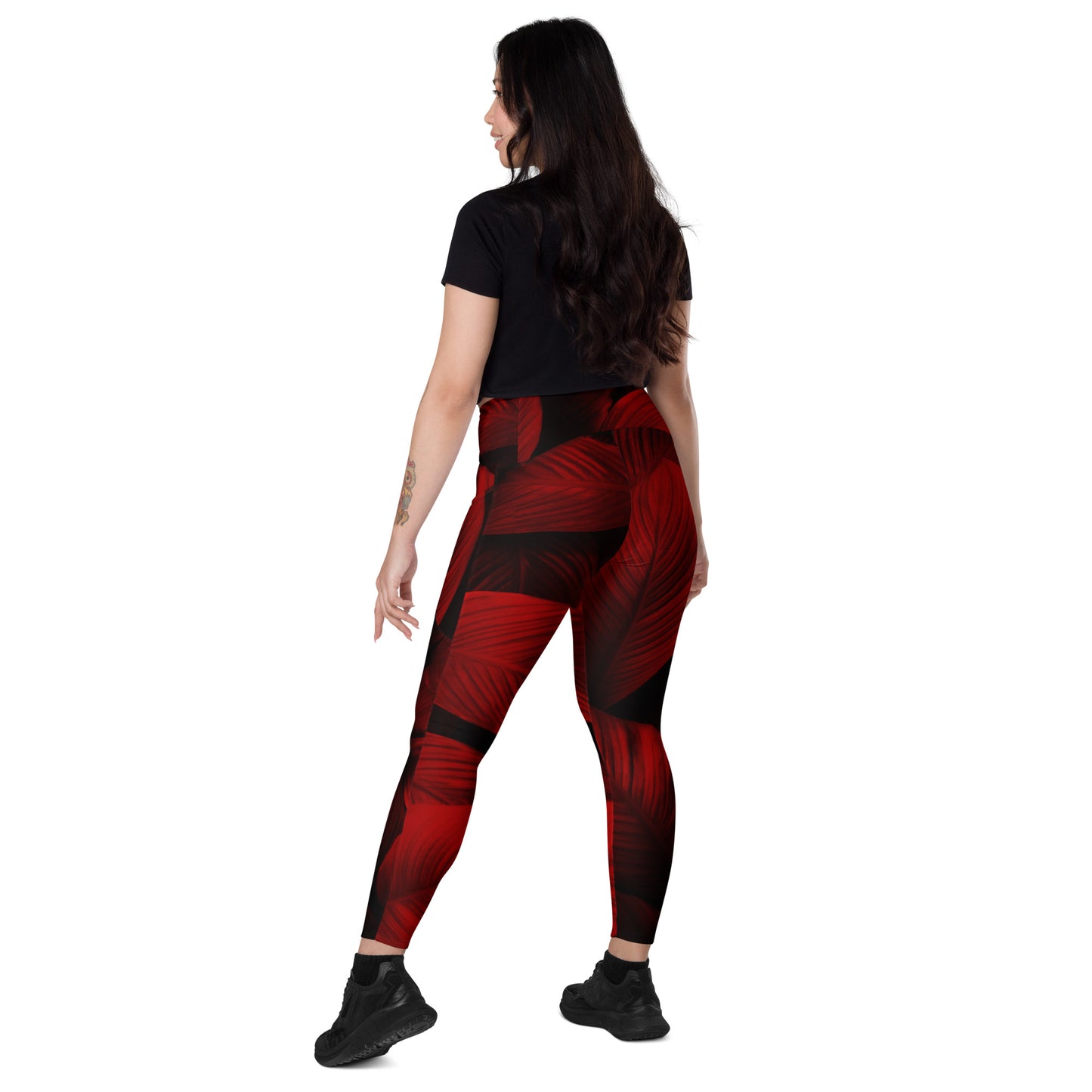 Redveil Women's Recycled Crossover Leggings With Pockets - FLAKOUT