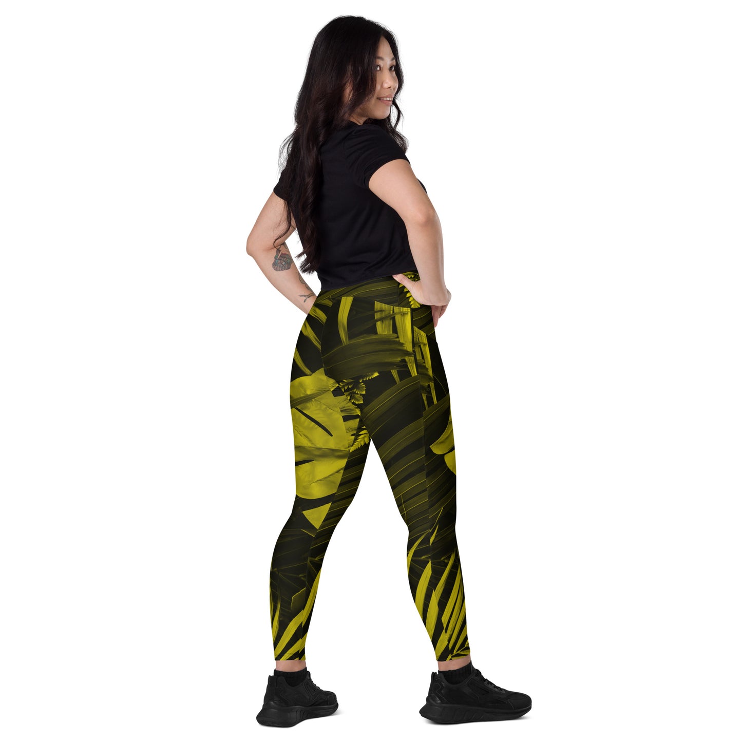 Yellowaze Women's Recycled Crossover Leggings With Pockets - FLAKOUT