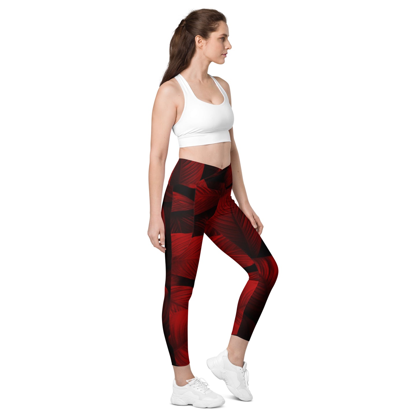 Redveil Women's Recycled Crossover Leggings With Pockets - FLAKOUT