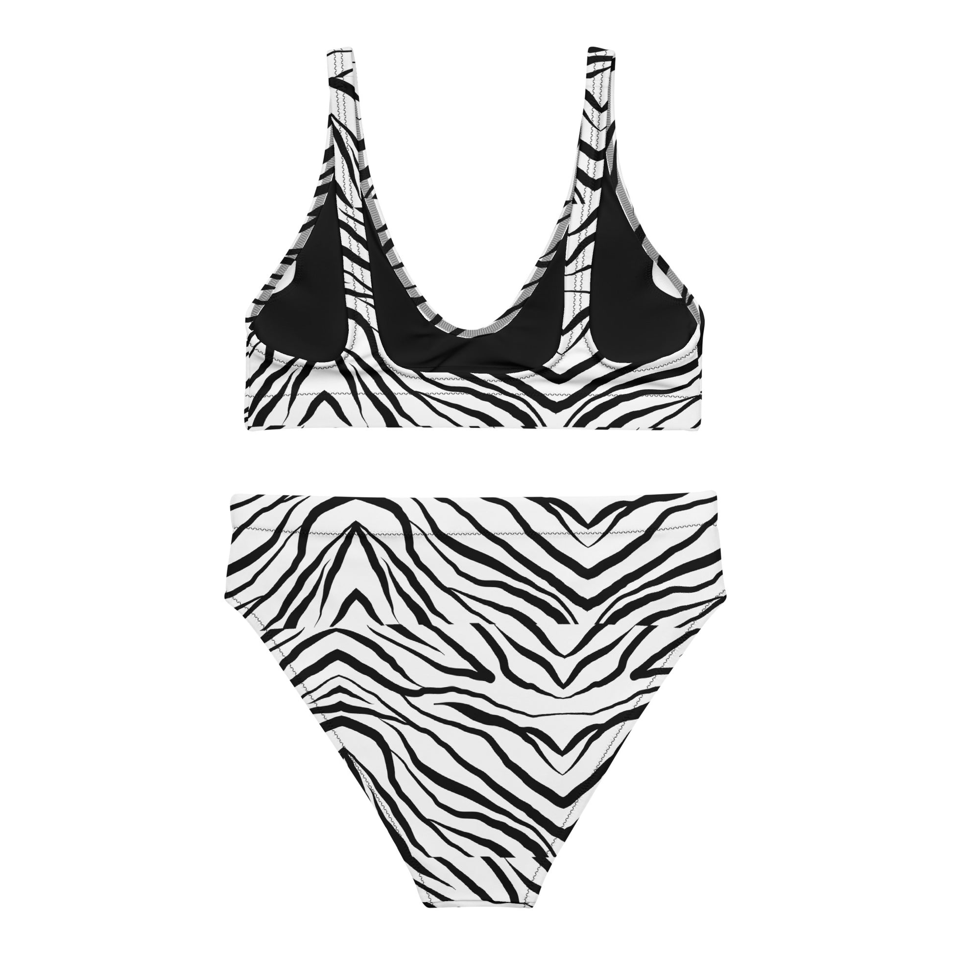 Striped Zebra Vibrance Women's High-waisted Bikini - FLAKOUT