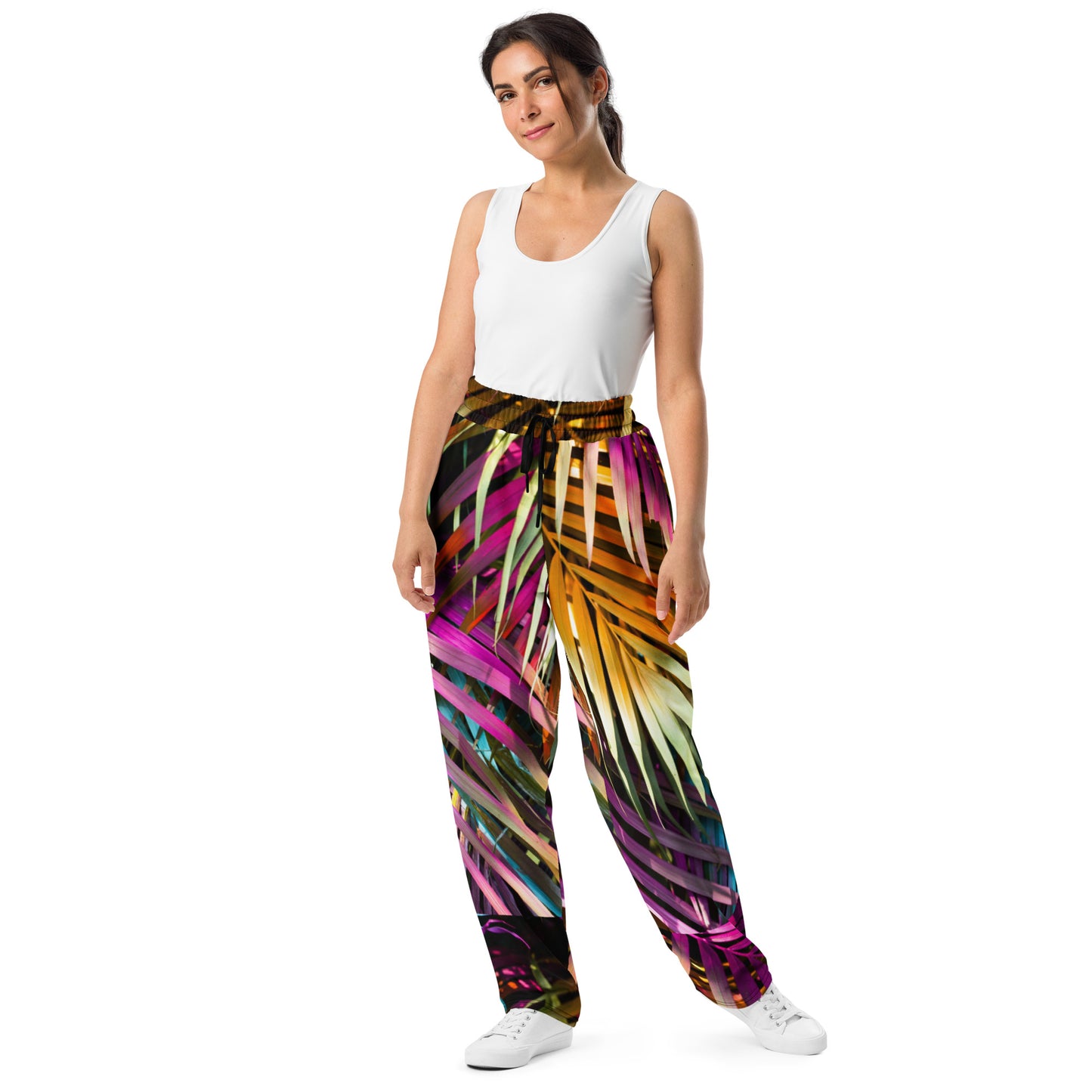 Vibrant Panorama Women's Wide-leg Recycled Joggers - FLAKOUT