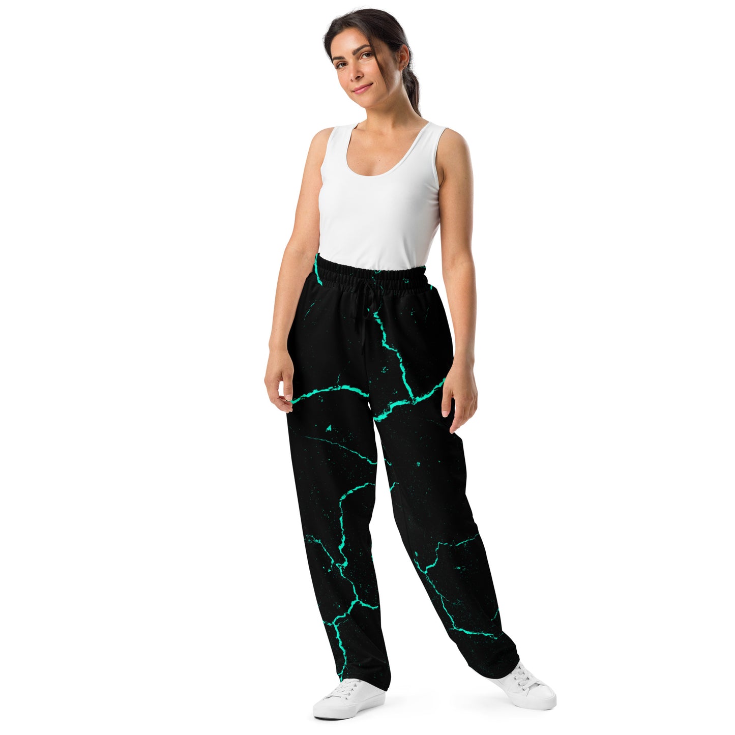 Galactic Glow Unisex Wide-leg Recycled Joggers - FLAKOUT