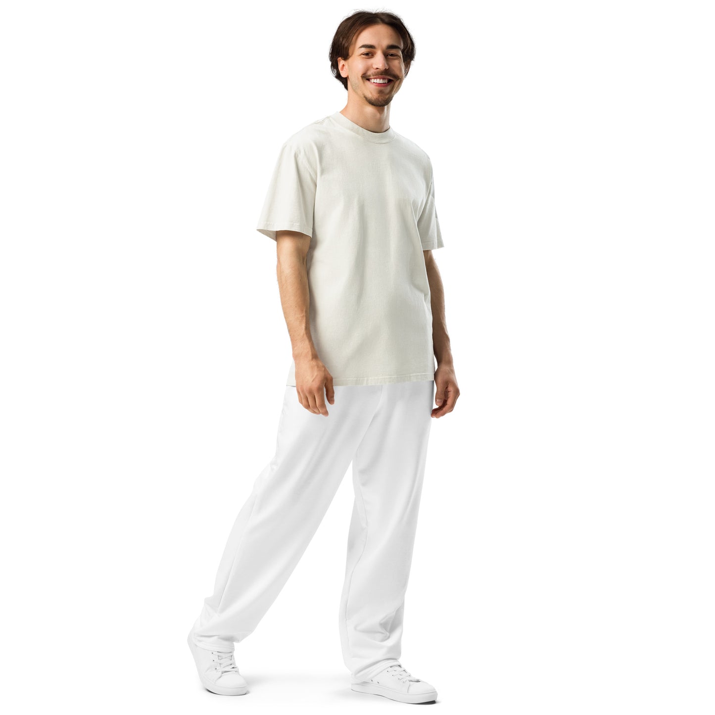 Unisex Wide-leg Recycled Joggers - White - FLAKOUT