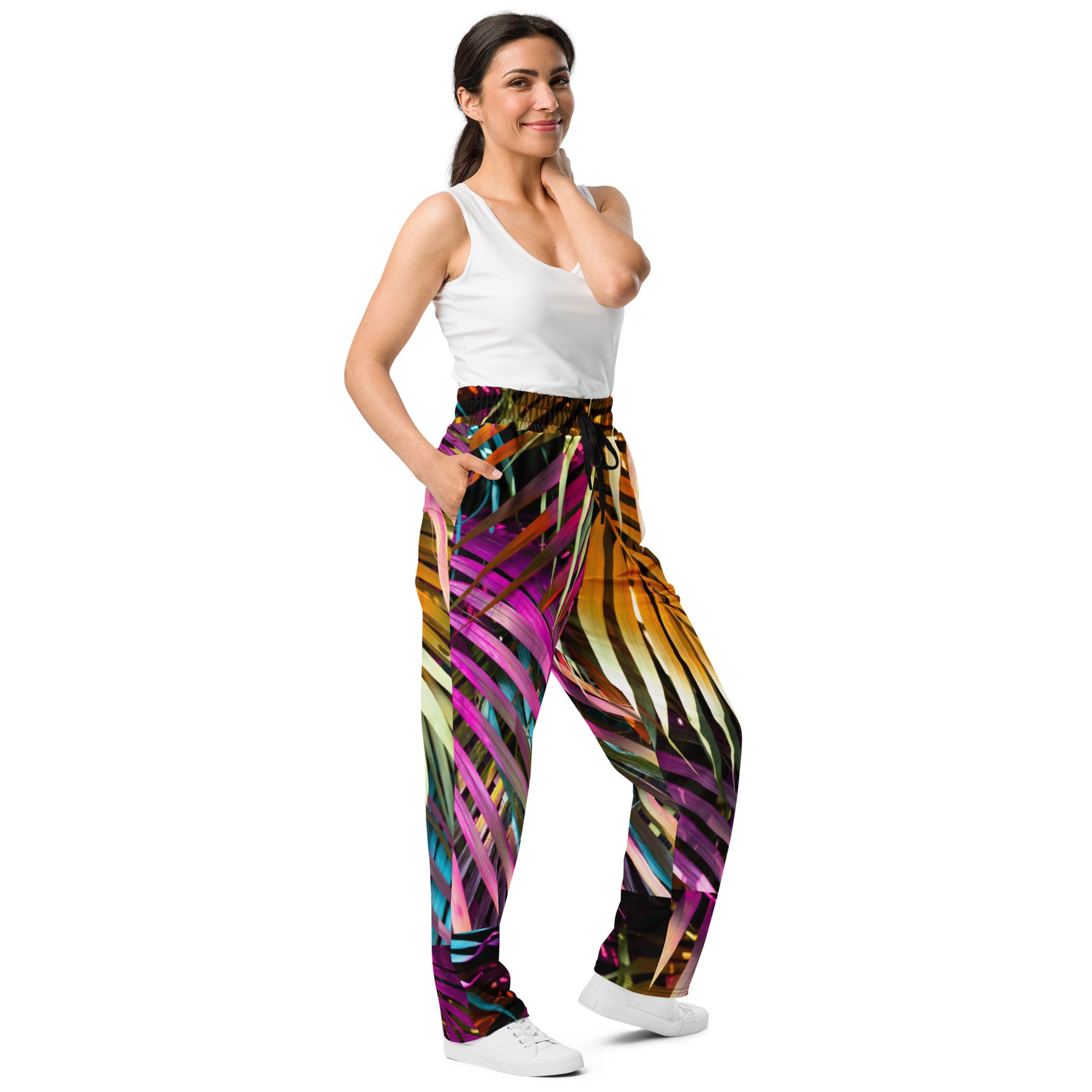 Vibrant Panorama Women's Wide-leg Recycled Joggers - FLAKOUT