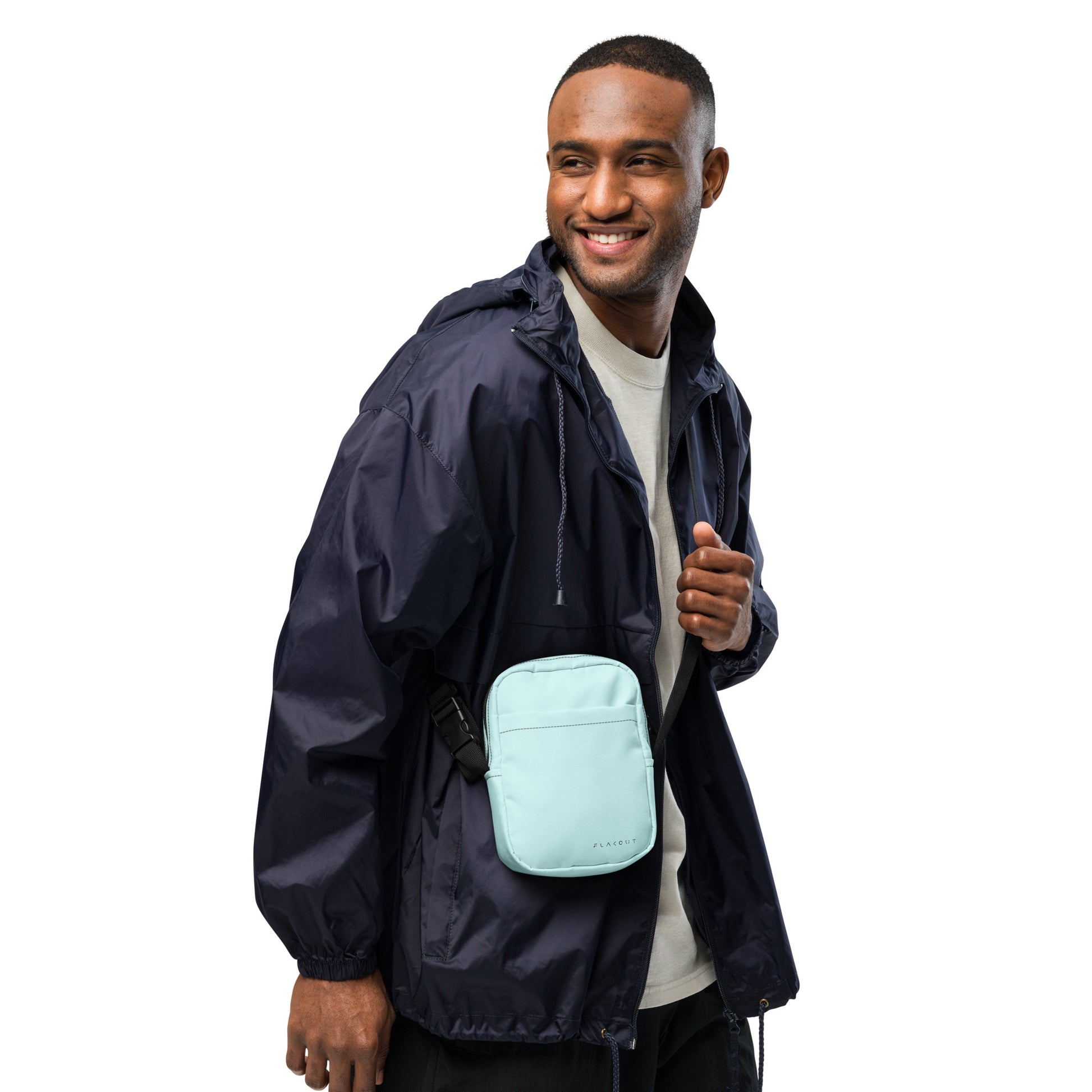 Unisex Water-resistant Crossbody Bag - Light Blue - FLAKOUT