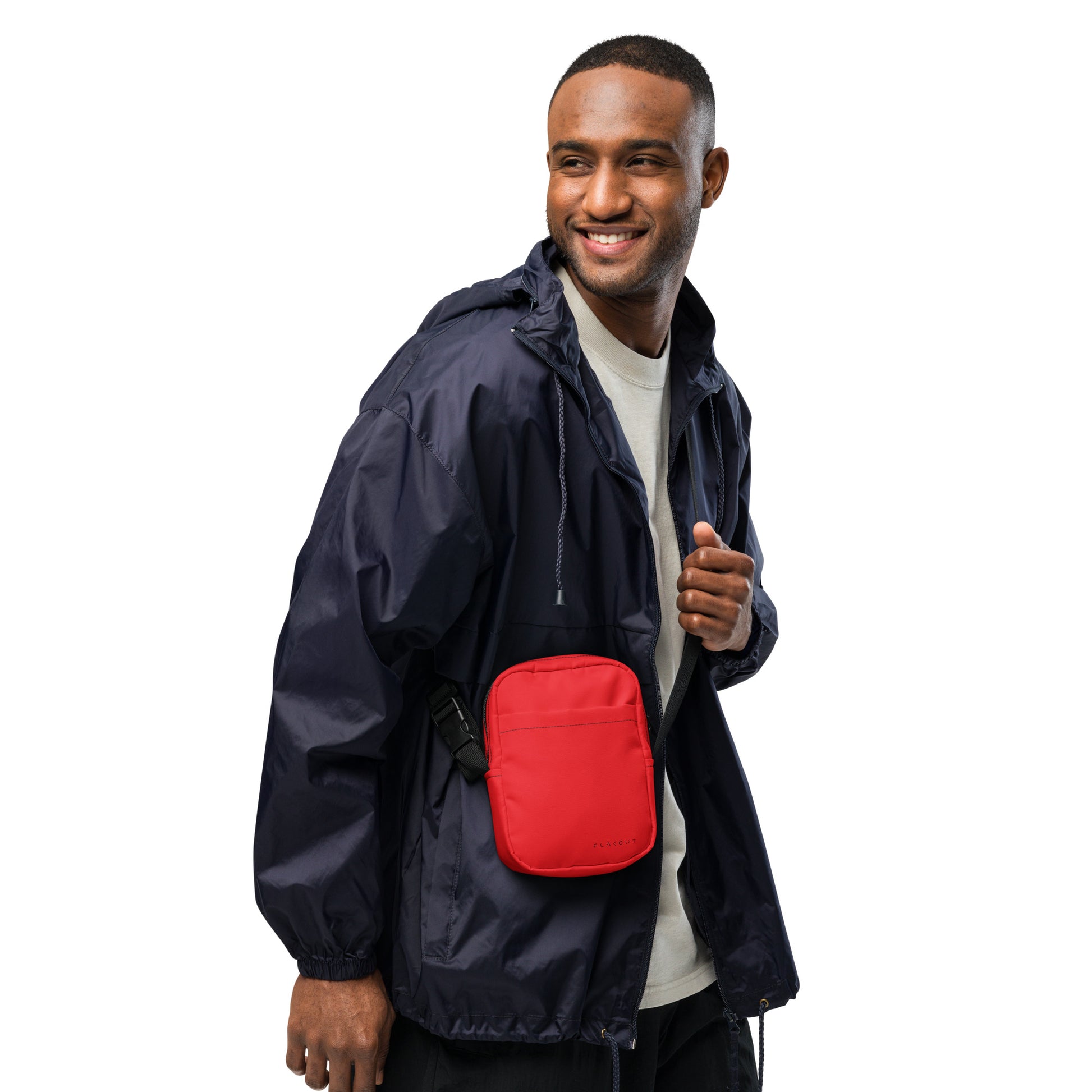 Unisex Water-resistant Crossbody Bag - Red - FLAKOUT