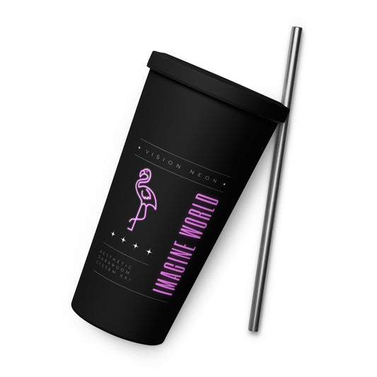 Vision Neon Utopia Insulated Tumbler With A Straw