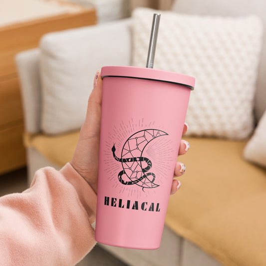 Celestial Heliacal Glow Insulated Tumbler With A Straw