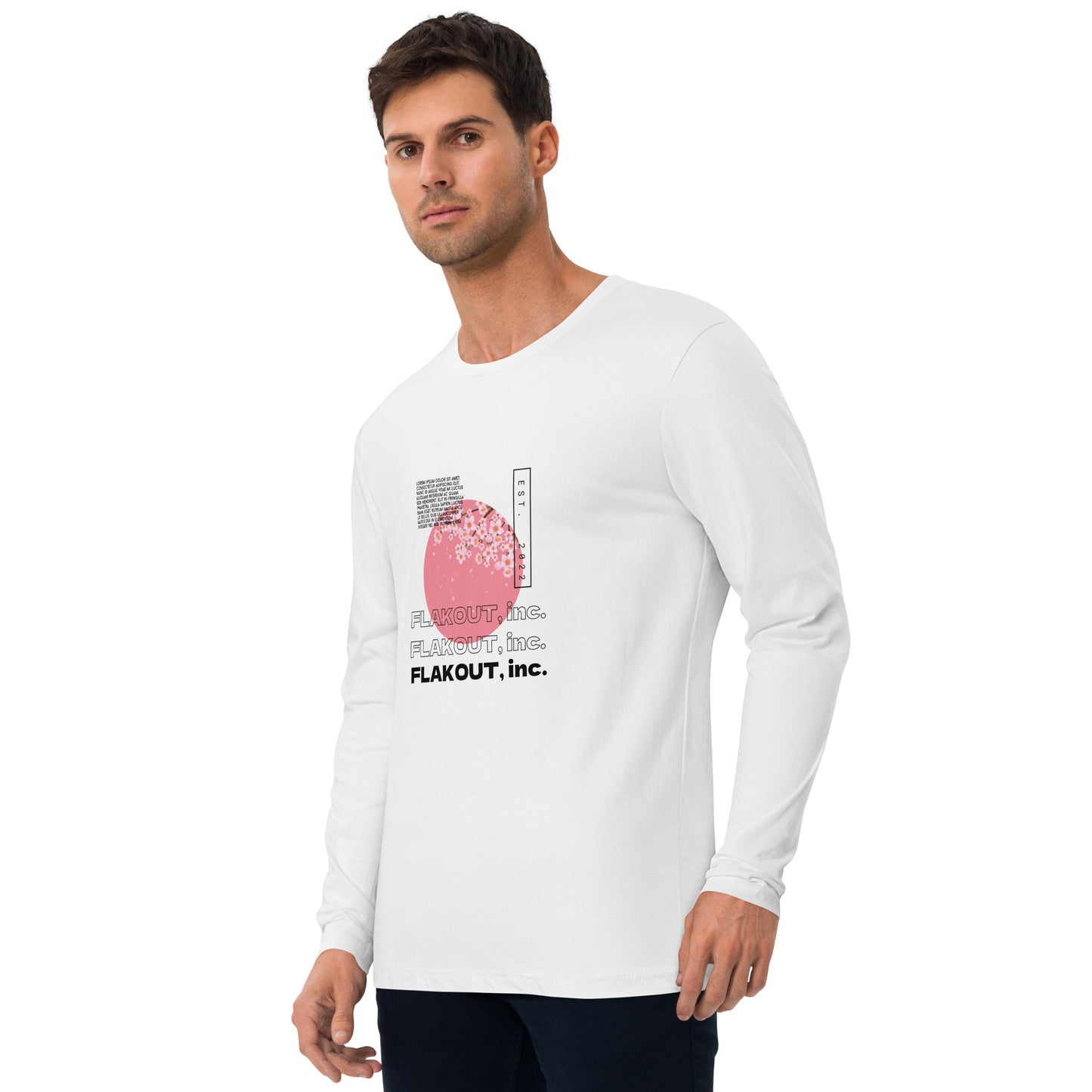 Zen Blossom Long Sleeve Fitted Crew Neck Tee