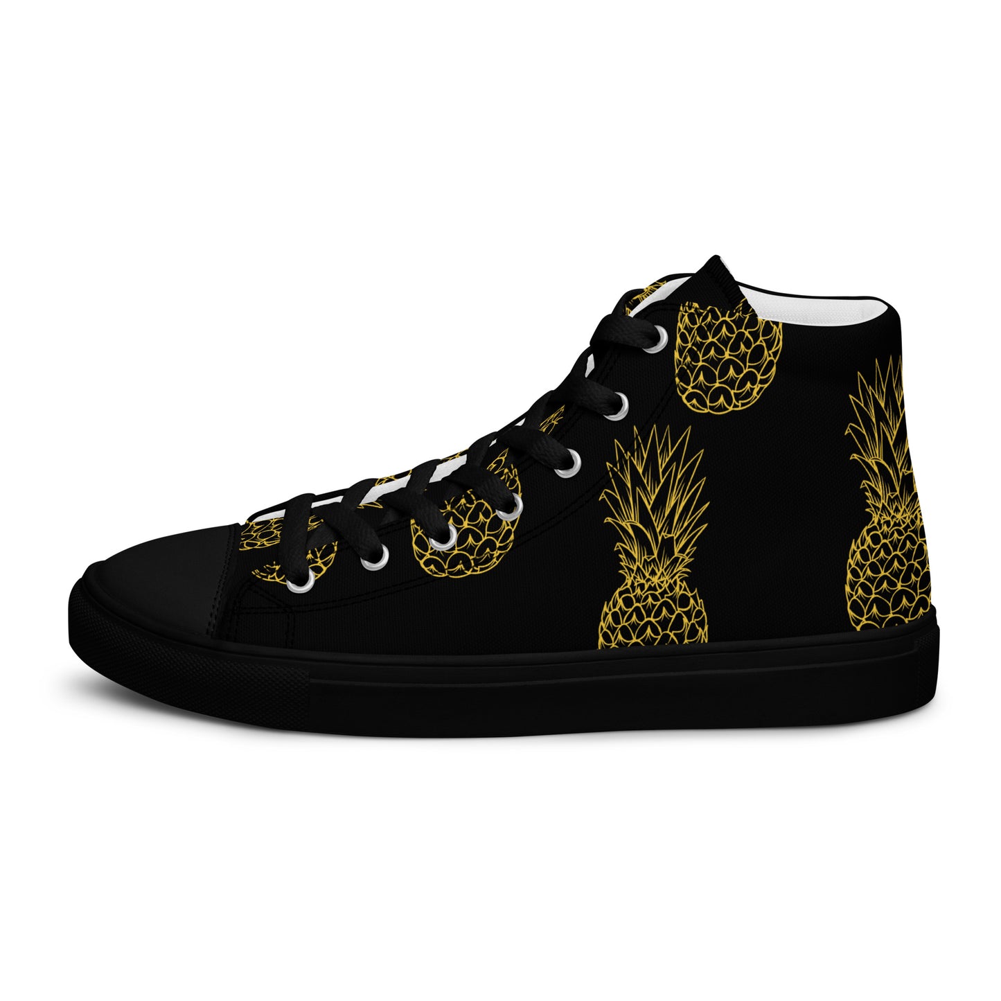 Pineapple Bliss Men’s High Top Canvas Shoes - FLAKOUT