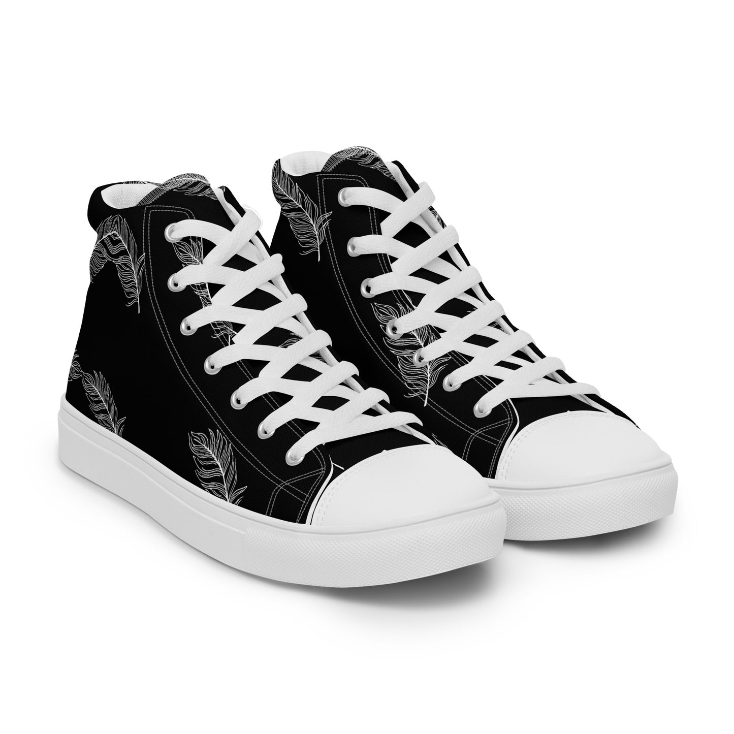 Ethereal Plumes Men’s High Top Canvas Shoes - FLAKOUT