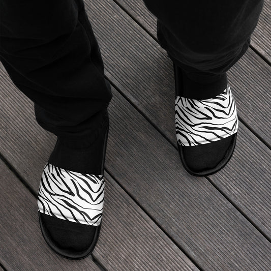 Striped Zebra Vibrance Men’s Slides