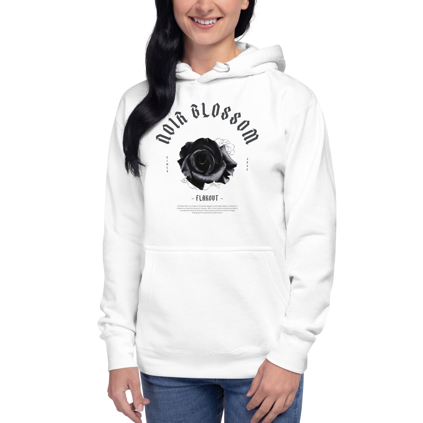 Noir Blossom Unisex Hoodie - FLAKOUT