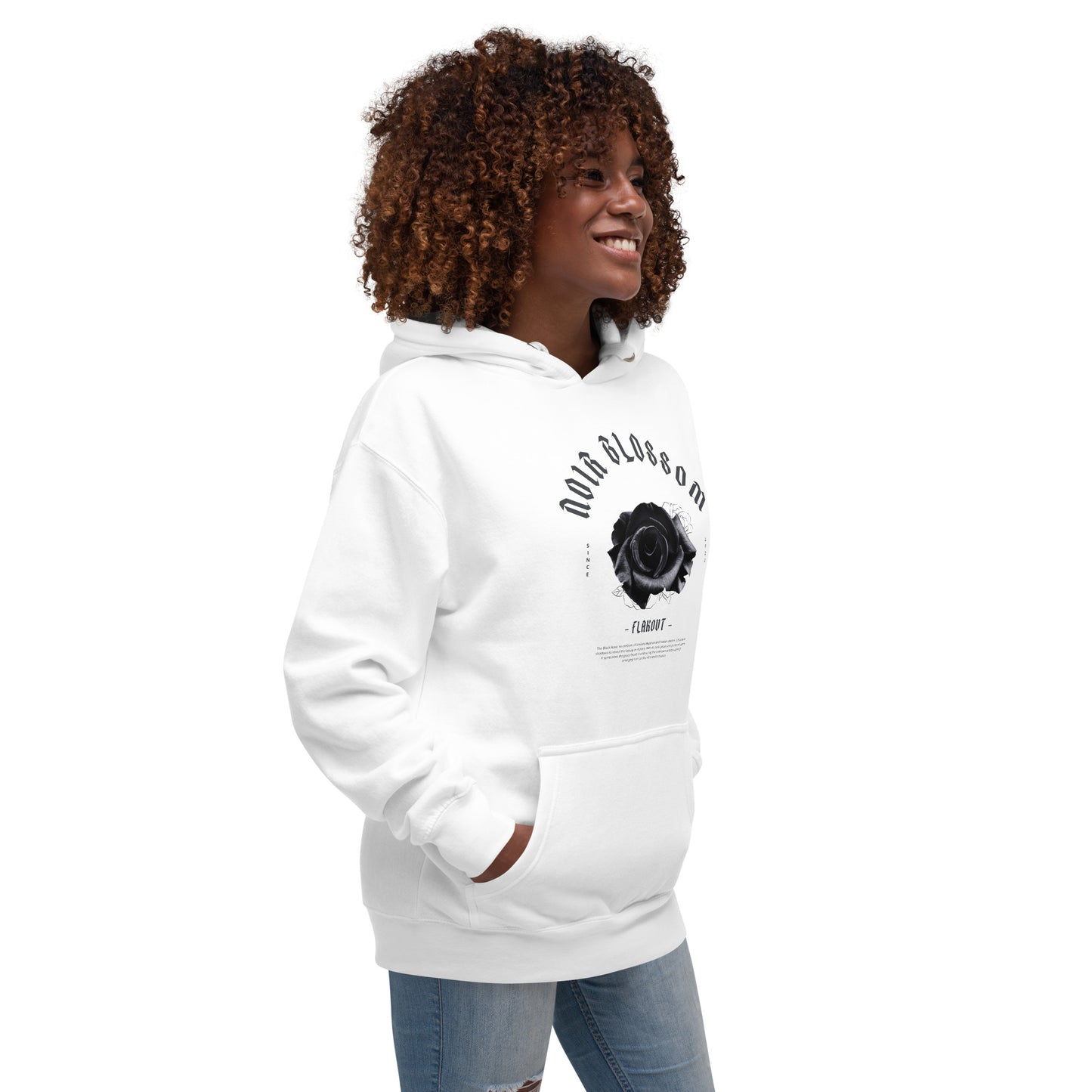 Noir Blossom Unisex Hoodie - FLAKOUT