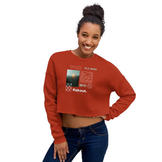 Fly High Voyager Women's Crop Sweatshirt - Brick