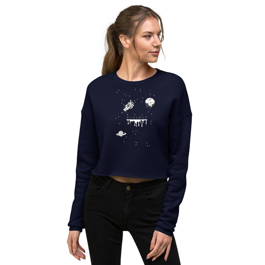 Astronaut Women's Crop Sweatshirt - Navy