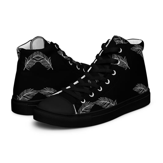 Ethereal Plumes Women's High Top Canvas Shoes
