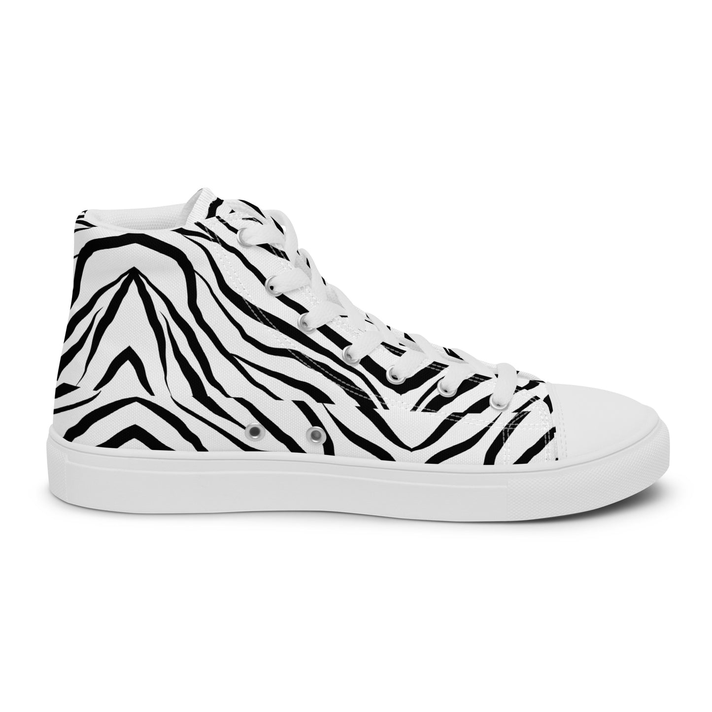 Striped Zebra Vibrance Women’s High Top Canvas Shoes
