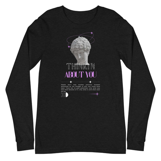 Unisex Long Sleeve Tee THINKI'N ABOUT YOU Print FLAKOUT