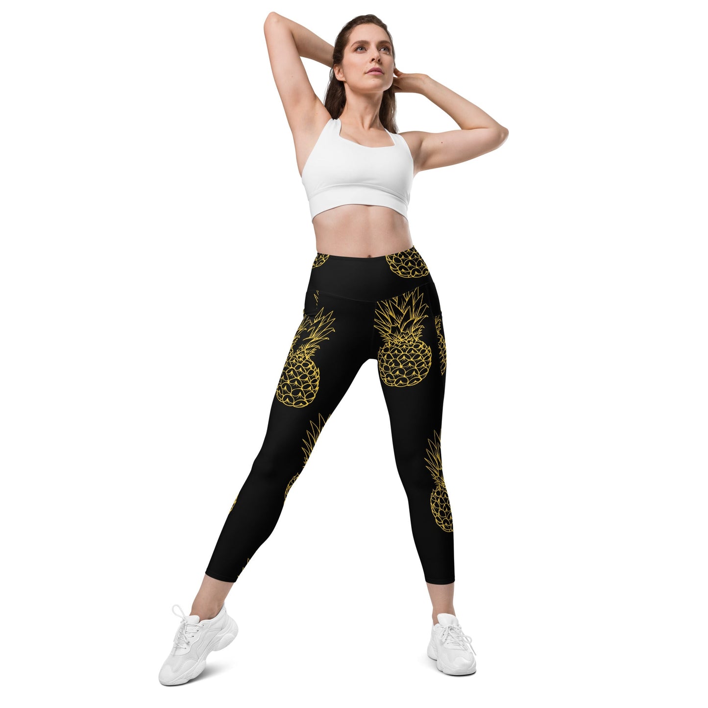 Women's Leggings With Pockets Pineapple All-Over Print FLAKOUT