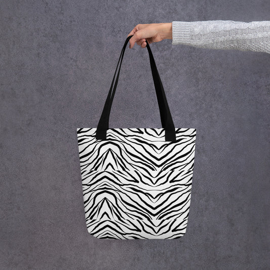 Striped Zebra Vibrance Tote Bag
